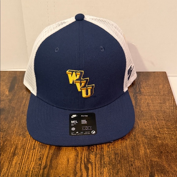 Nike Other - Nike Navy and White Cap with Yellow WVU Embroidery